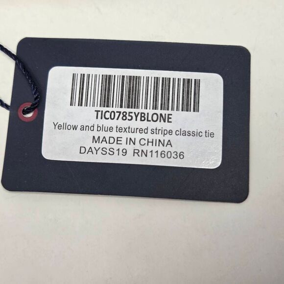 CHARLES TYRWHITT SILK TIE YELLOW BLUE TEXTURED REPP STRIPE SATIN 3.25" X 60" NEW - Picture 3 of 4